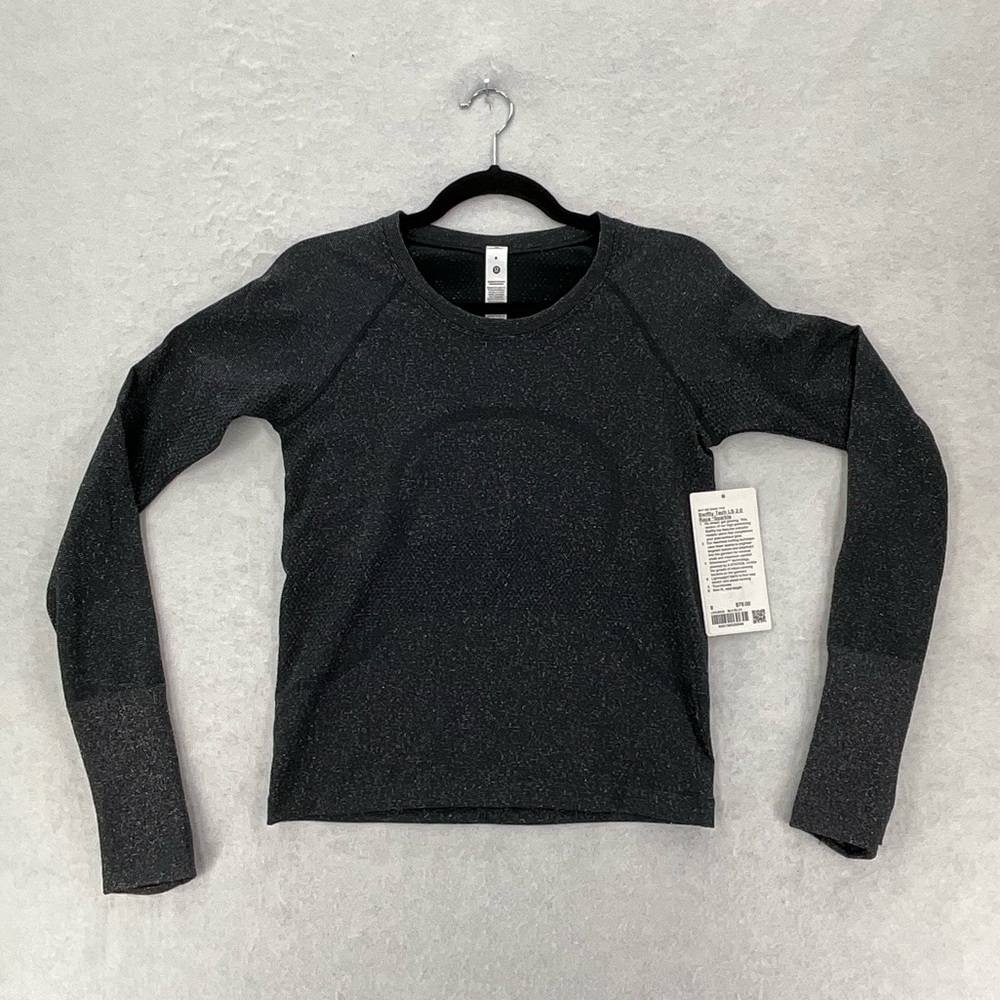 NWT Lululemon Swiftly Long-Sleeve Shirt 2.0 Waist Length Sparkle Black Rainbow 8